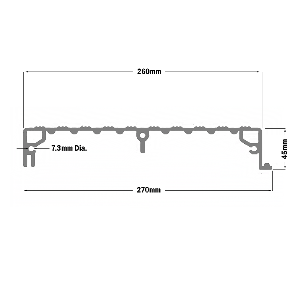 10-940-0-700MM MODULAR SOLUTIONS PROFILE<BR>STAIR PROFILE, CUT TO LENGTH 700 MM